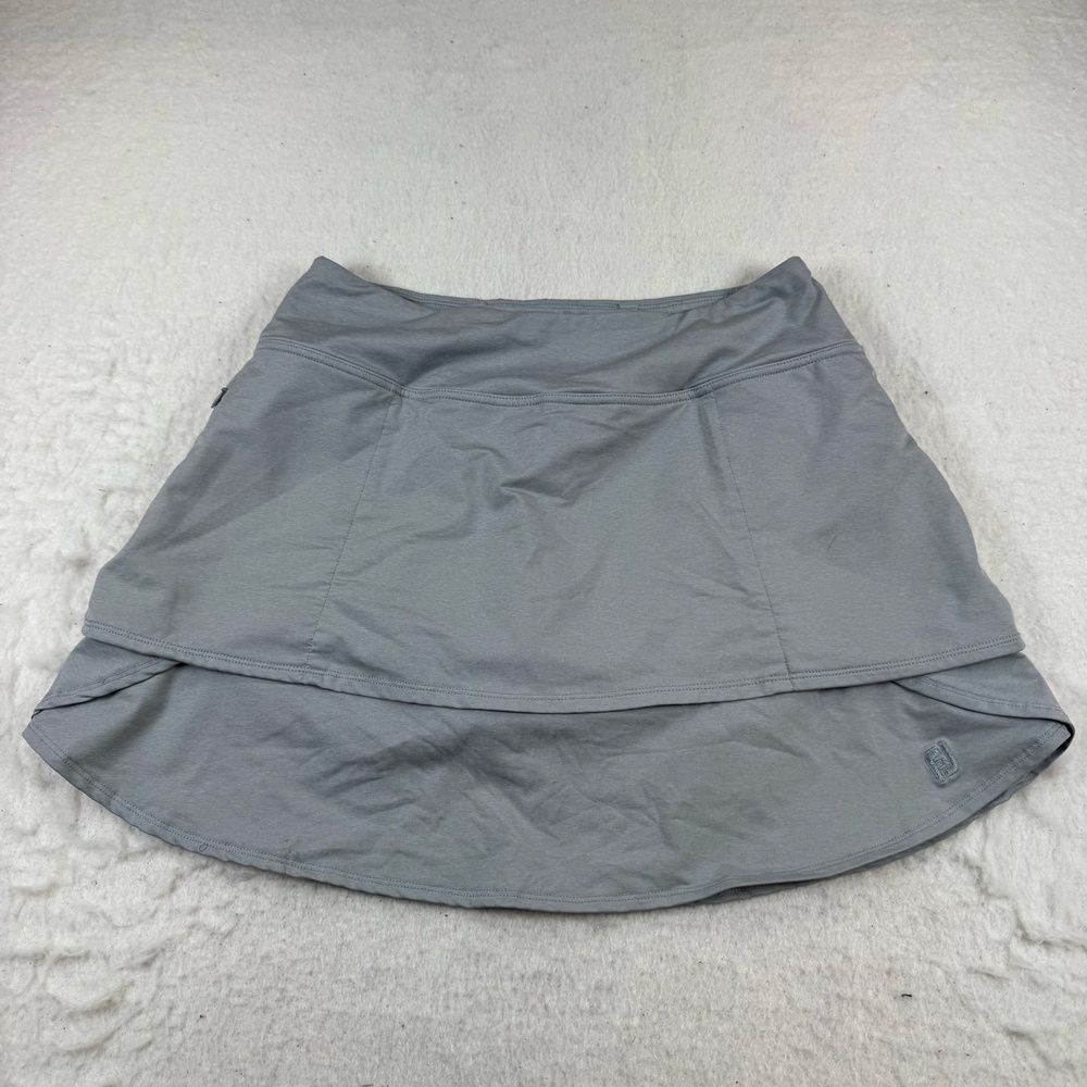 FootJoy Skort Womens Size M Gray Layered Hem Golf Stretch Zip Pocket Athletic
